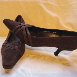 Stuart Weitzman Chocolate Brown Suede Pumps